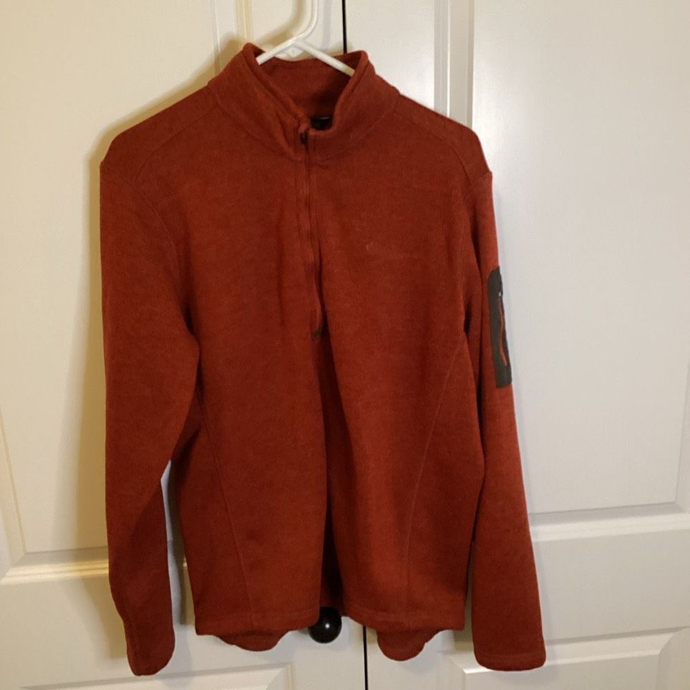 Mens Eddie Bauer 1/4 zip sweater XL Burnt‎ Orange